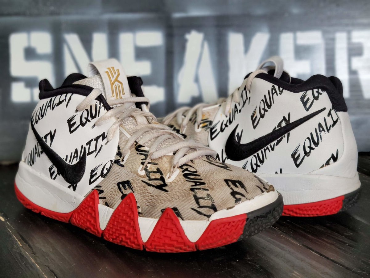 Kyrie 4 cheap white red