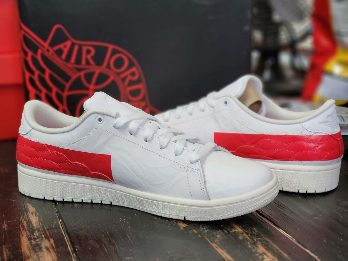 Air Jordan 1 Centre Court White/Red Low Top Sneakers DJ2756