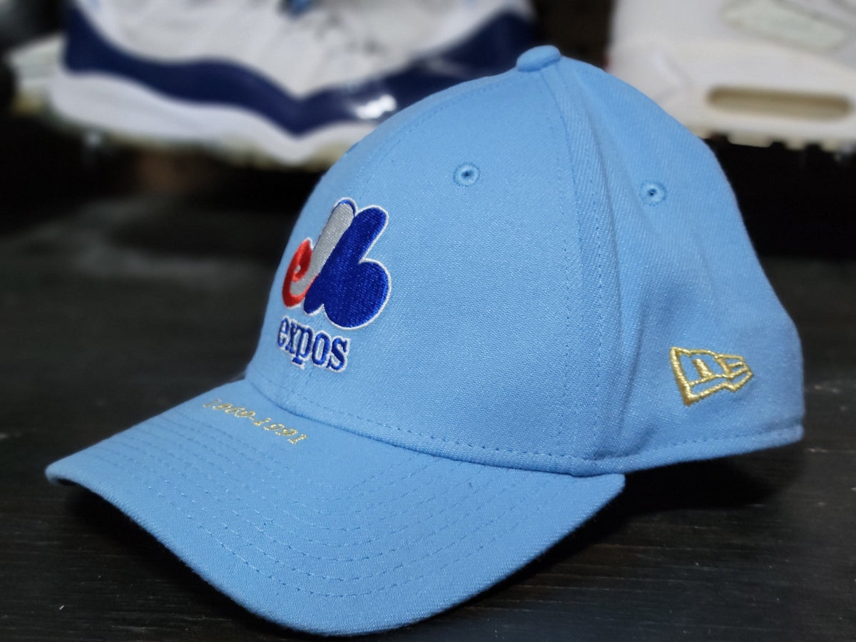 New Era Montreal Expos Timeline Retro Powder Blue Fitted Hat Adult