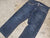 True Religion Straight Dark Blue Denim Jean Hemmed Men 33x34