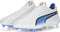 PUMA Puma - Mens King Ultimate Fg/Ag Shoes, Color Puma White/Puma Black/Blue Glimmer/Ultra O, Size: 9.5 M US