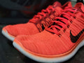 2015 Nike Free Run Flyknit Crimson Orange/Black Running Shoes 831069-600 Men 10.5