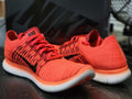 2015 Nike Free Run Flyknit Crimson Orange/Black Running Shoes 831069-600 Men 10.5