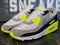 Nike Air Max 90 Recraft White/Volt Yellow/Gray Running Shoes CD0490-101 Women 8