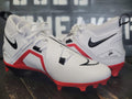 Nike Alpha Menace Pro 3 Mid White/Red Football Cleats Shoes CT6649-103 Men 13