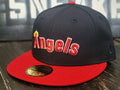 New Era 59Fifty California Angels Cooperstown Navy Blue/Red Fitted Hat Men 7 3/8