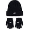 Nike Boy's Futura Beanie Gloves Set (Big Kids) Black 8-20 Big Kids