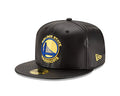 NBA Golden State Warriors Men's Faux Leather 59FIFTY Fitted Cap, 7.625, Black
