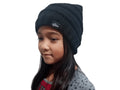 Fear0 NJ Girls Black Extreme Warm Plush Insulated Knit Cable PomPom Winter Beanie Hat for Kids Toddlers Baby
