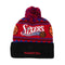 Mitchell & Ness NBA Team Isle Pom HWC Philadelphia 76ers Mens Red Beanie