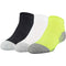 Under Armour Boy`s 3-Pack HeatGear Low-Cut Socks (Yellow(U3261P3-964)/Grey, Youth Small (Youth Shoe Size 13.5K-4Y))