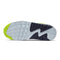 Nike Big Kids Air Max 90 Running Shoe, White/Blackened Blue/Volt, 6 Big Kid
