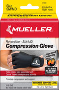 Mueller Sports Medicine Reversible Compression Glove, for Men and Women, Black, L/XL
