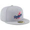 New Era MLB 59FIFTY Cooperstown Authentic Collection Fitted On Field Game Cap Hat (as1, Numeric, Numeric_7_and_7_eighths, Los Angeles Dodgers Gray Cooperstown)