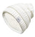 Fear0 Extreme Warm Wool Insulated White Chunky Cable Knit Pom Pom Skullies Beanie Hat for Women Girls (Ivory White)