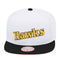 Mitchell & Ness Atlanta Hawks Snapback Hat Adjustable Cap - White/Black/Yellow