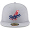 New Era MLB 59FIFTY Cooperstown Authentic Collection Fitted On Field Game Cap Hat (as1, Numeric, Numeric_7_and_3_Quarters, Los Angeles Dodgers Gray Cooperstown)