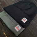 Fear0 Men/Women/Kid's Button Black Rib Fold Watch Cap Sport Winter Beanie Hat for Relief Pain of Wearing Face Mask (Black)
