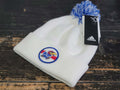 Adidas Cuff Pom Kansas University Jayhawks White Beanie Hat OS - SoldSneaker