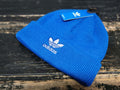 Adidas Original Trefoil Blue White Logo Winter Hat Youth Fit One Size - SoldSneaker