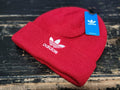 Adidas Original Trefoil Red White Logo Winter Hat Youth Fit One Size - SoldSneaker