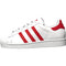 adidas Originals unisex child Superstar Sneaker, White/Vivid Red/White, 4 Big Kid US - SoldSneaker