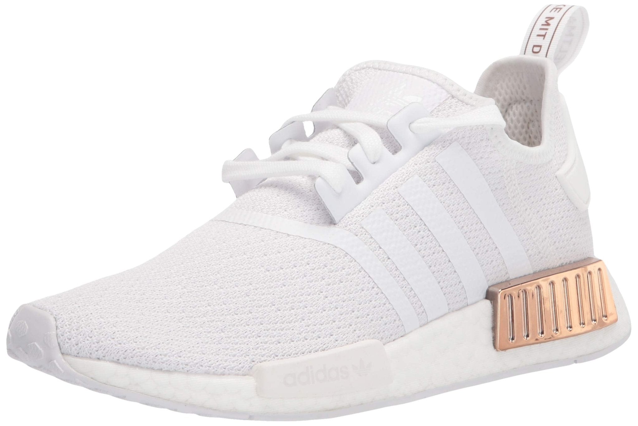 adidas Originals Women's NMD_R1 Sneaker, White/White/Copper Metallic, 7.5 -  SoldSneaker