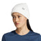 adidas Women's Fashioned Fold Beanie, White/Grey/Silver Metallic, One Size - SoldSneaker