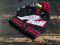 Air Jordan 2 Piece Set Black/Red Glove & Beanie Hat Youth Kid Size - SoldSneaker