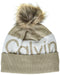 Calvin Klein Women's Colorblock Cut-Off Logo Beanie, Heathered Mid Grey, One Size - SoldSneaker