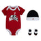 Jordan Newborn 3-Piece Jumpman Classics Bodysuit, Hat, and Booties 3 Piece Set (Red(NJ0336-R78)/White, 6-12 Months) - SoldSneaker