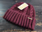 Michael Kors Burgundy Red Heavy Knit Cuffed Beanie Hat Unisex Size - SoldSneaker