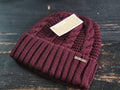 Michael Kors Burgundy Red Heavy Knit Cuffed Beanie Hat Unisex Size - SoldSneaker