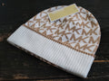 Michael Kors Cuff Monogram Cream White/Beige Brown Beanie Hat Women OS - SoldSneaker