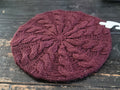 Michael Kors Super Cable Beret Burgundy Red Knit Winter Slouch Beanie Hat - SoldSneaker