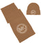 Michael Kors Women`s Stud Hat & Scarf 2 Piece Gift Set (Dark Camel(538562-252), One Size) - SoldSneaker