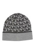 Michael Michael Kors Women`s Bordered MK Logo Cuff Beanie (Grey(537988C-052)/Grey, One Size) - SoldSneaker