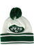 Mitchell & Ness New York Jets Throwback Jersey White Cuffed Knit Hat w/ Pom - SoldSneaker