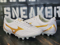 Mizuno Monarcida Neo White/Green FG Leather Soccer Cleats Boots Men 8 - SoldSneaker