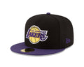 NBA Los Angeles Lakers Men's 2-Tone 59FIFTY Fitted Cap, 7.625, Black - SoldSneaker