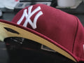 New Era 1999 World Series Yankees Maroon Red/Yellow Under-Brim Fitted Hat - SoldSneaker
