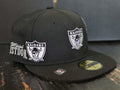 New Era 5950 Just Don Retro LA Oakland Las Vegas Raiders Logos Black Fitted Hat - SoldSneaker