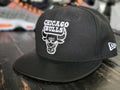 New Era 950 Chicago Bulls Black Leather Brim Snapback Unisex Hat - SoldSneaker