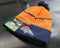 New Era Denver Broncos Navy Blue/Orange 3M Reflective Adult Beanie Hat - SoldSneaker