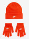 Nike Boy's Futura Beanie Gloves Set (Big Kids) Orange 8-20 Big Kids - SoldSneaker