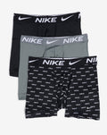 Nike Essential Micro Boxer Brief, Dri-FIT 3Pk, Nike Logo Print/Cool Grey/Black, Medium - SoldSneaker
