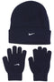 Nike Size 8-20 Navy Knit Beanie/Gloves Set (One Size) - SoldSneaker