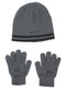 Nike Youth Beanie Hat and Glove Set Grey with Black Stripe One Size - SoldSneaker