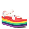 Teva Women's Flatform Universal Stripe Sandal, White/Rainbow, 8 - SoldSneaker