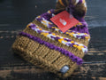 The North Face Nanny Knit Utility Brown/Purple Knit Cable Beanie Hat OS - SoldSneaker